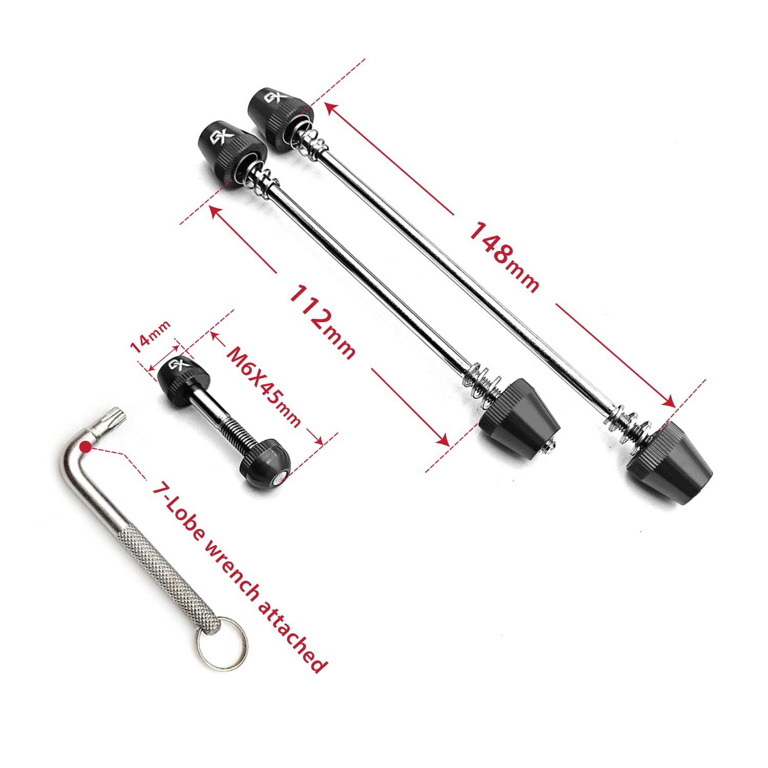 Amazon.com: ONIPAX Bike Anti-Theft Locking Skewer 7 Lobe Bicycle